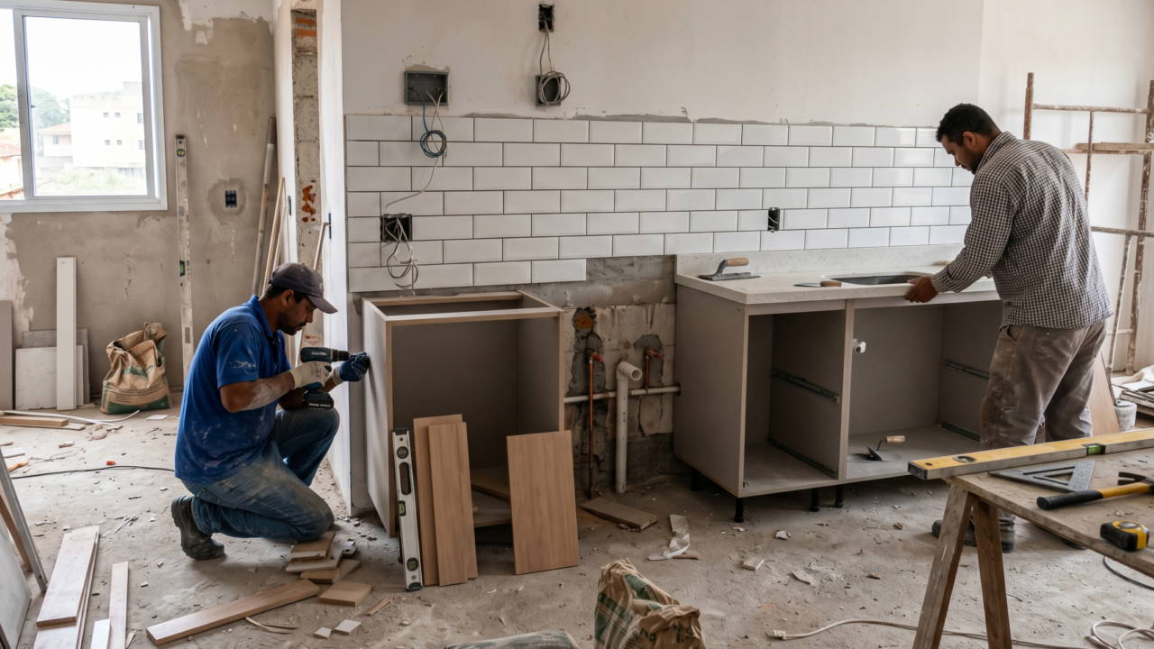 Quanto custa fazer uma cozinha do zero na obra ou na reforma em 2026?