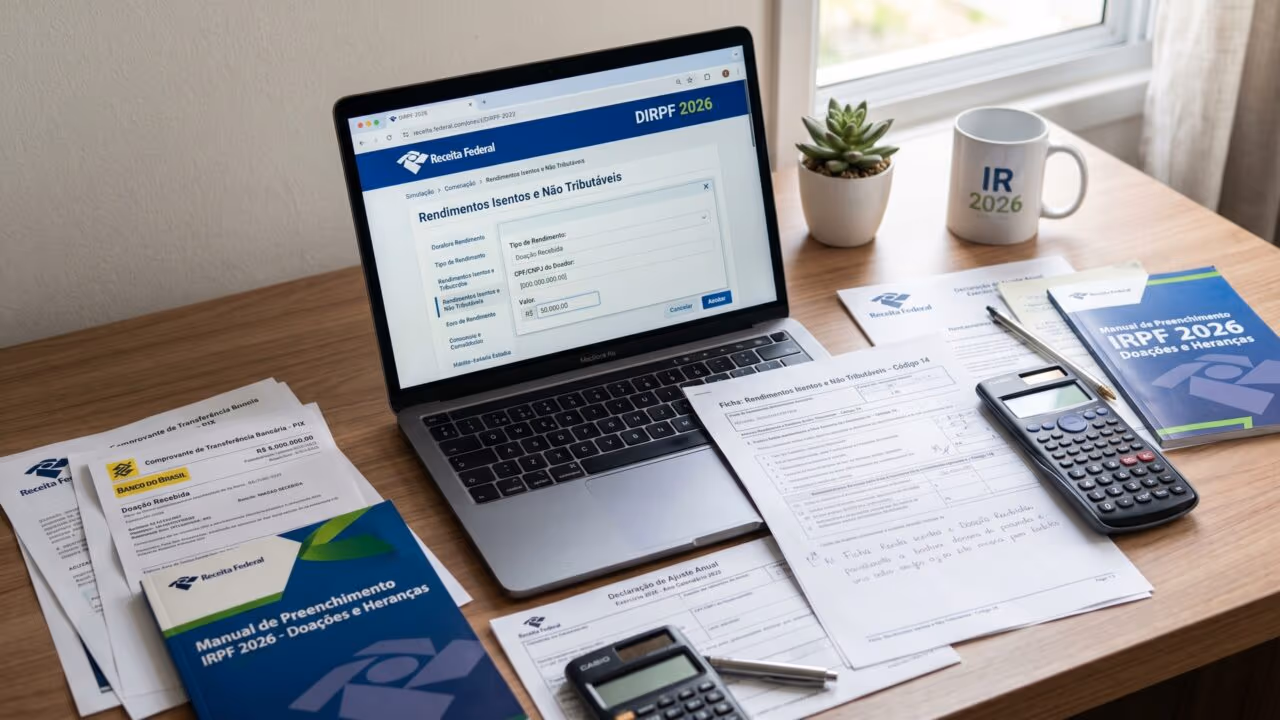 Como declarar doação recebida no Imposto de Renda 2026?