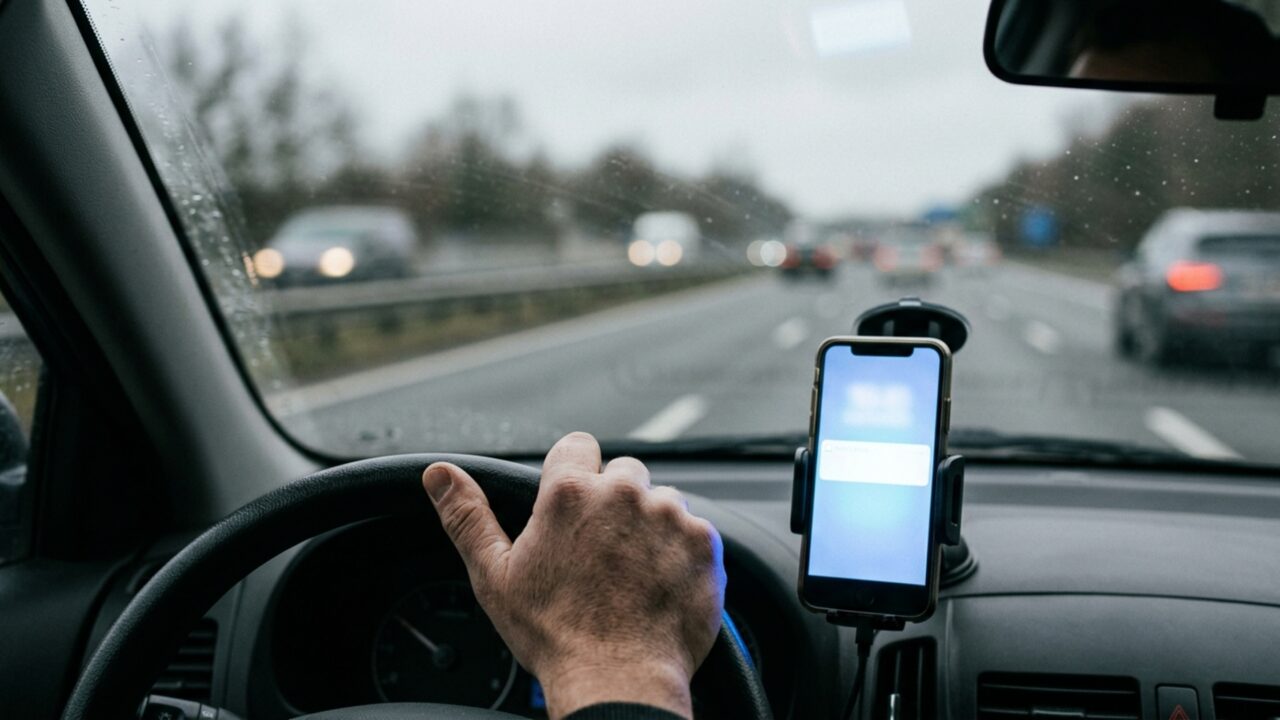 Motoristas que usam o celular no suporte com GPS também podem ser multados? O que diz o CTB em 2026