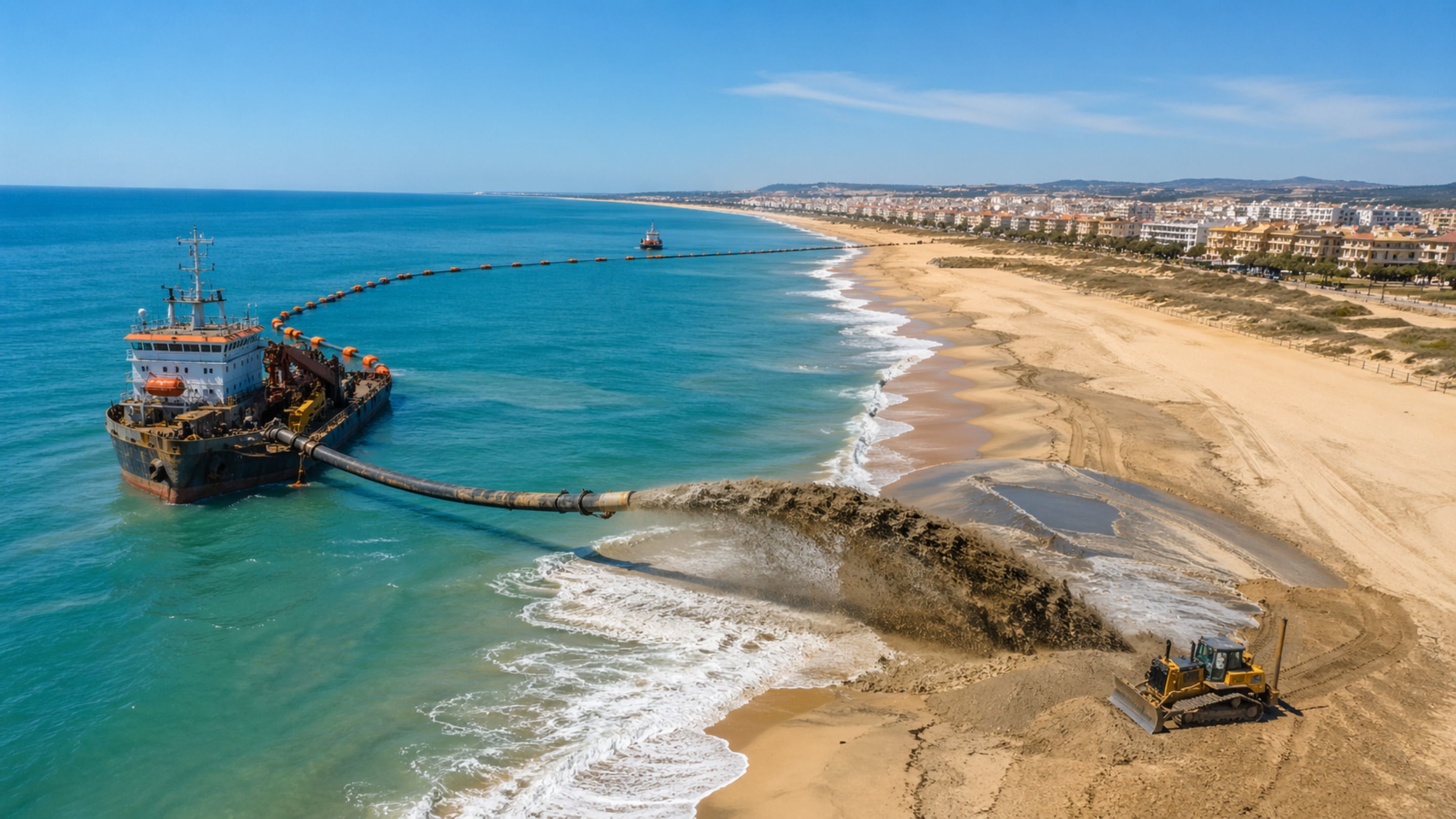 Estão retirando toneladas de areia do mar para aumentar as praias do Algarve