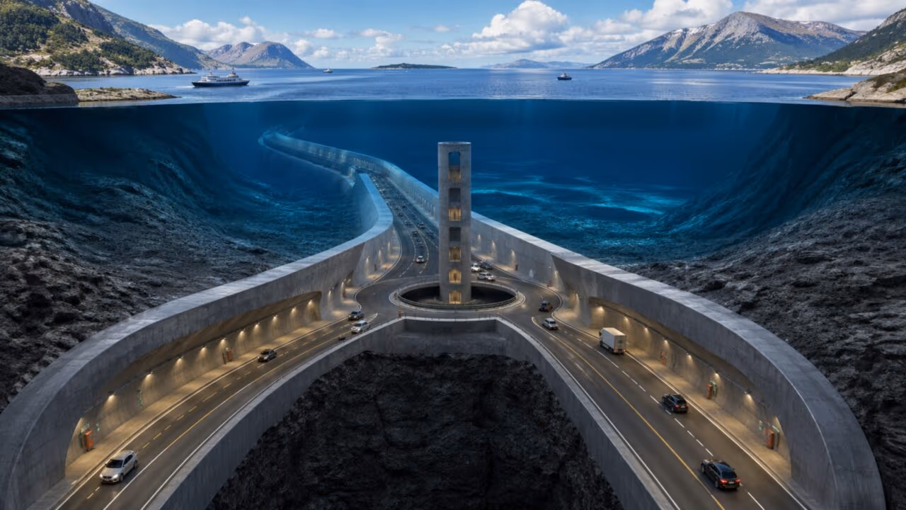 Estrada está sendo construída 400m abaixo do mar para motoristas dirigirem em um túnel submarino que será marco da engenharia moderna