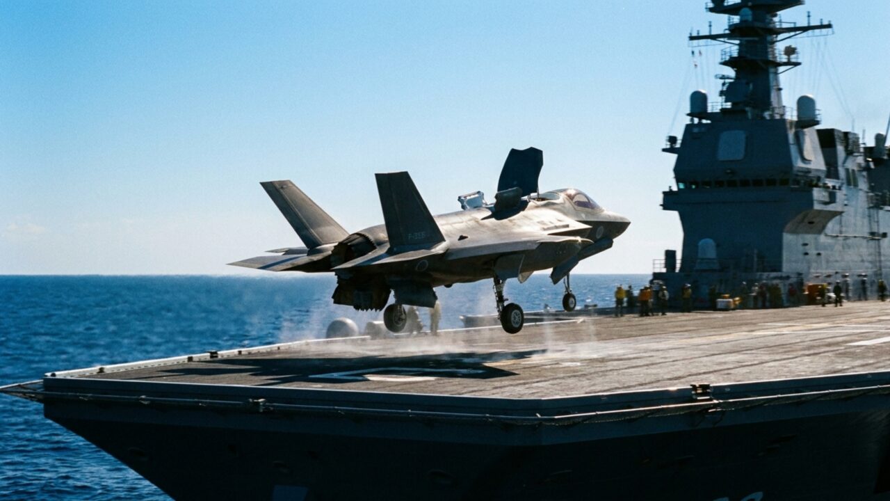 Japão muda estratégia militar, navios “defensivos” agora operam caças furtivos F-35 e acendem alerta no Pacífico
