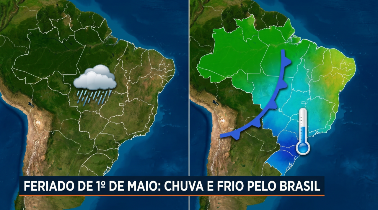 Feriadão de 1º de maio vai ter chuva forte temperatura em despencando; Confira a previsão do tempo para todos o país