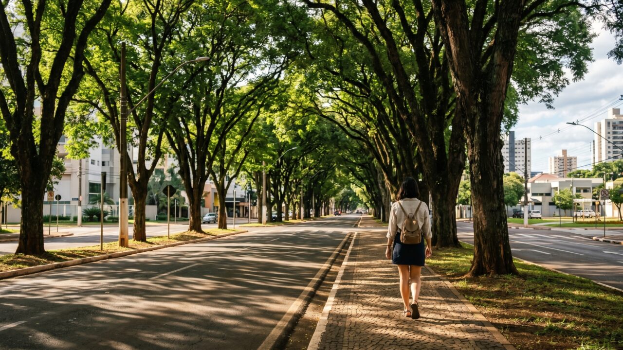 Cidade planejada do Sul entra entre as melhores do país e oferece 55 m² de área verde por morador entre avenidas largas e arborizadas