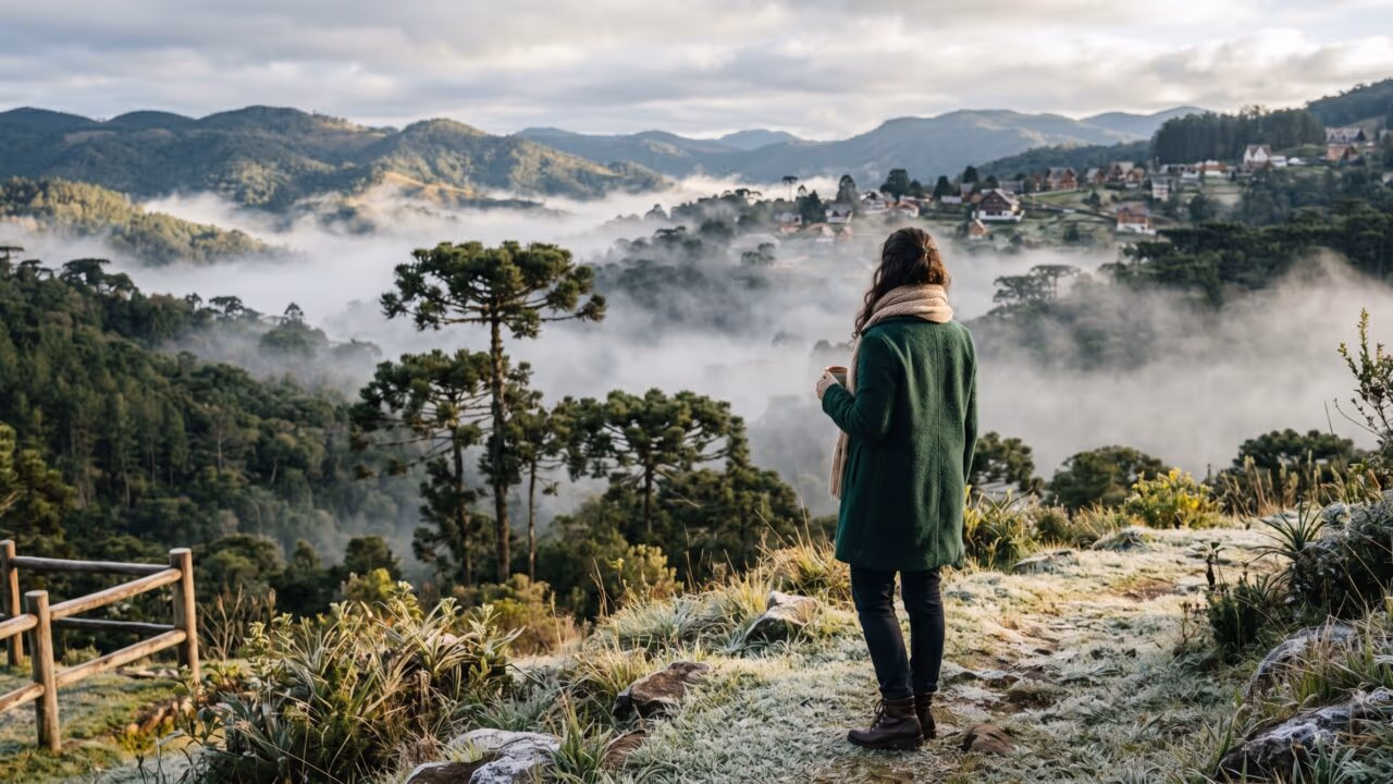 A vila escondida na Serra da Mantiqueira que parece Alpes europeus e já registrou temperatura de -4,5°C