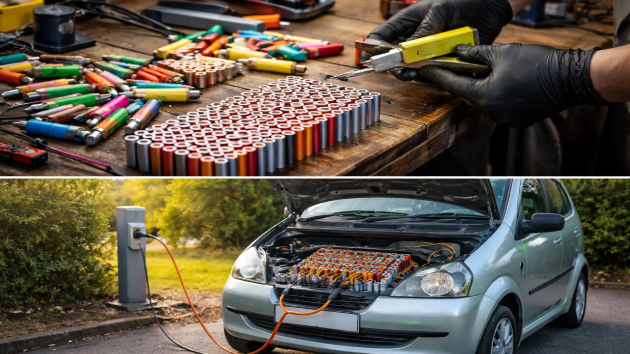Garoto desmonta 500 vapes, retira as baterias de íon-lítio e faz carro elétrico rodar por quase 30 km, expondo a quantidade de energia que ainda está sendo jogada no lixo eletrônico