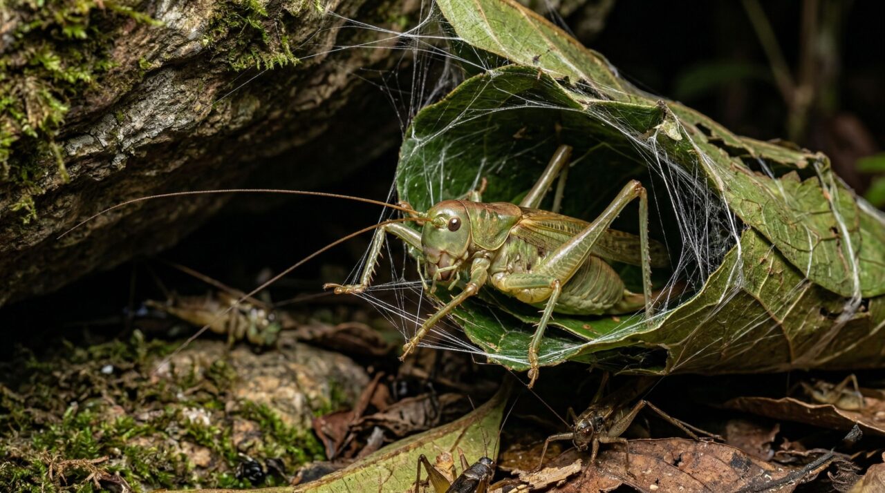 Grilo-aranha: a espécie rara de grilo que tem o canto rouco e tece seda com a própria boca