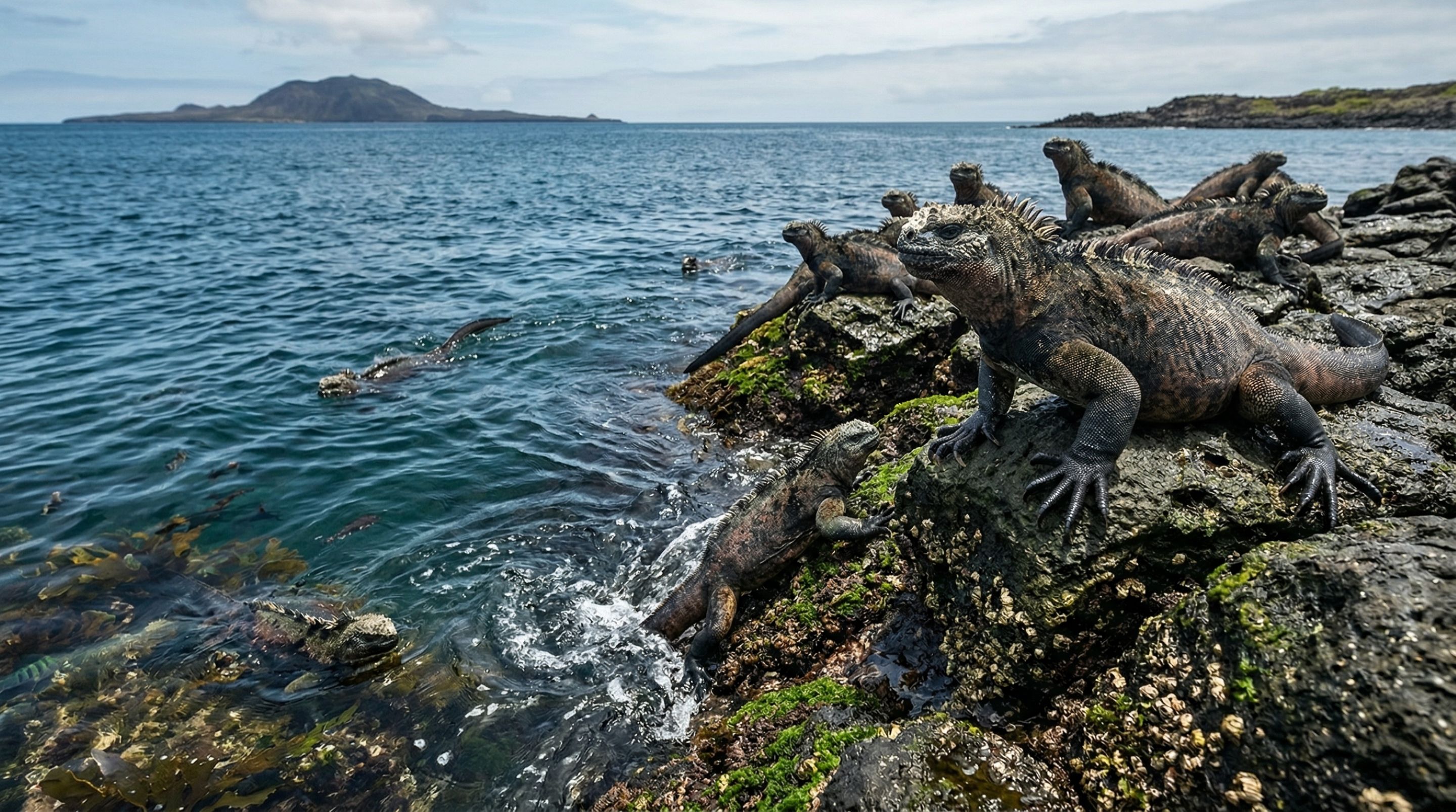 O que faz da iguana marinha o único lagarto do oceano e por que ela chama tanta atenção em Galápagos