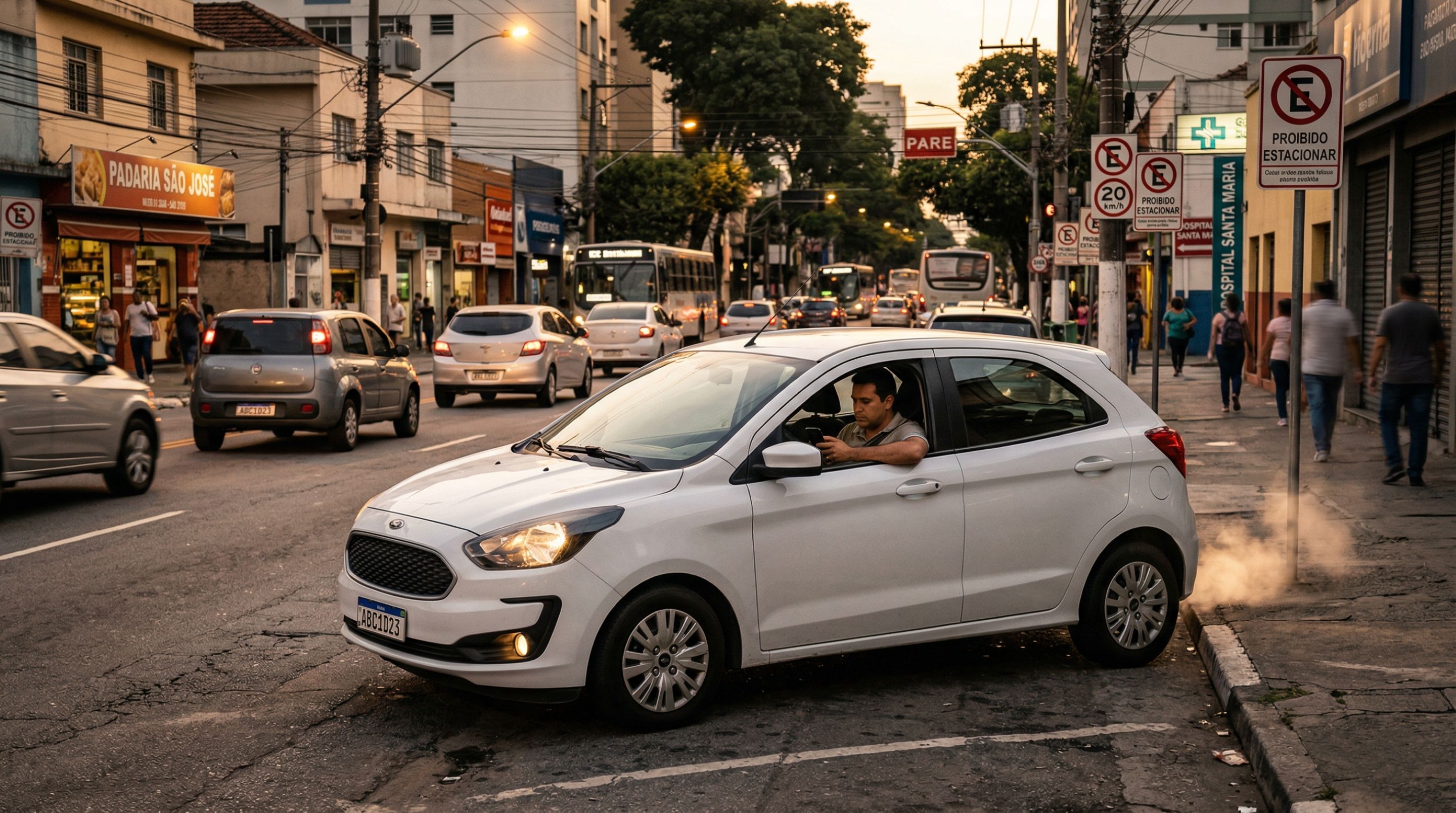 Motoristas que deixam o carro ligado parado precisam conhecer o art. 171 do CTB