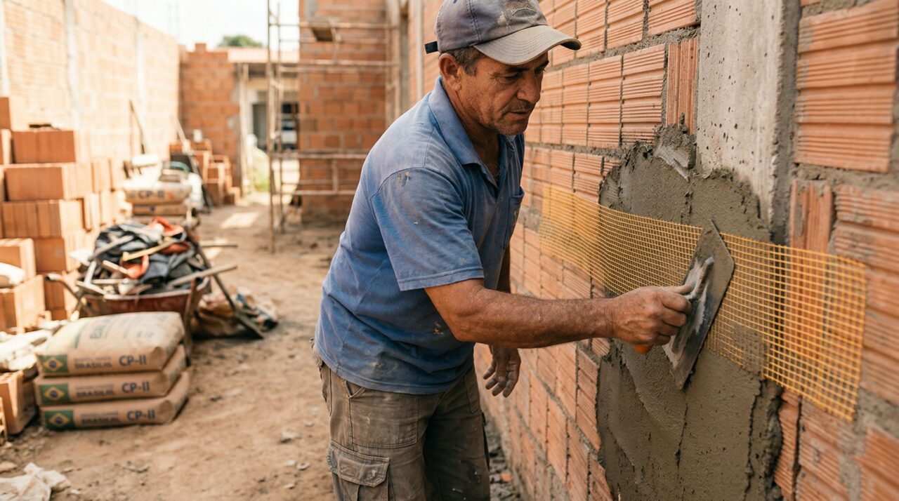 Pedreiro mostra como evitar rachaduras na parede usando técnica simples