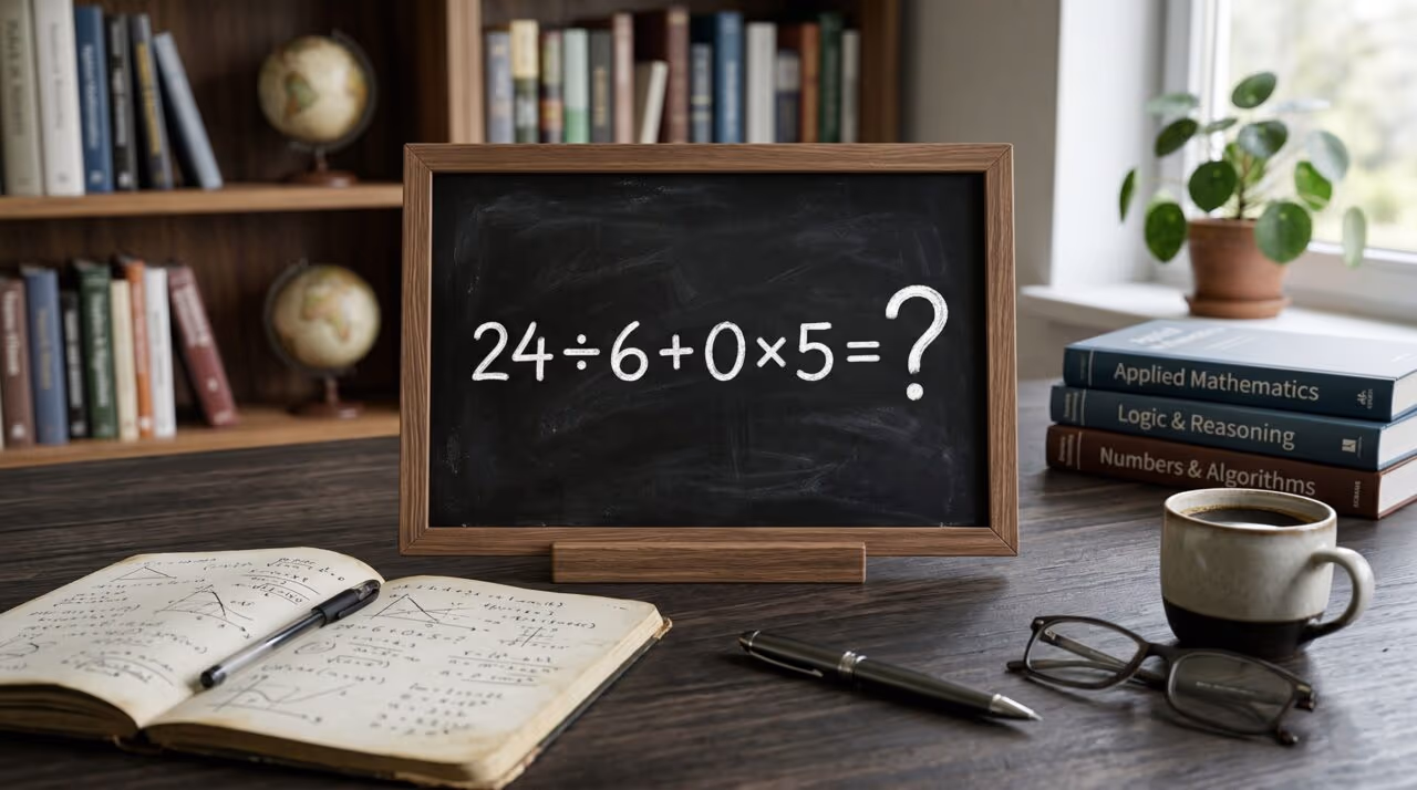 Quanto é 24 ÷ 6 + 0 × 5? Uma conta com zero que confunde até adultos