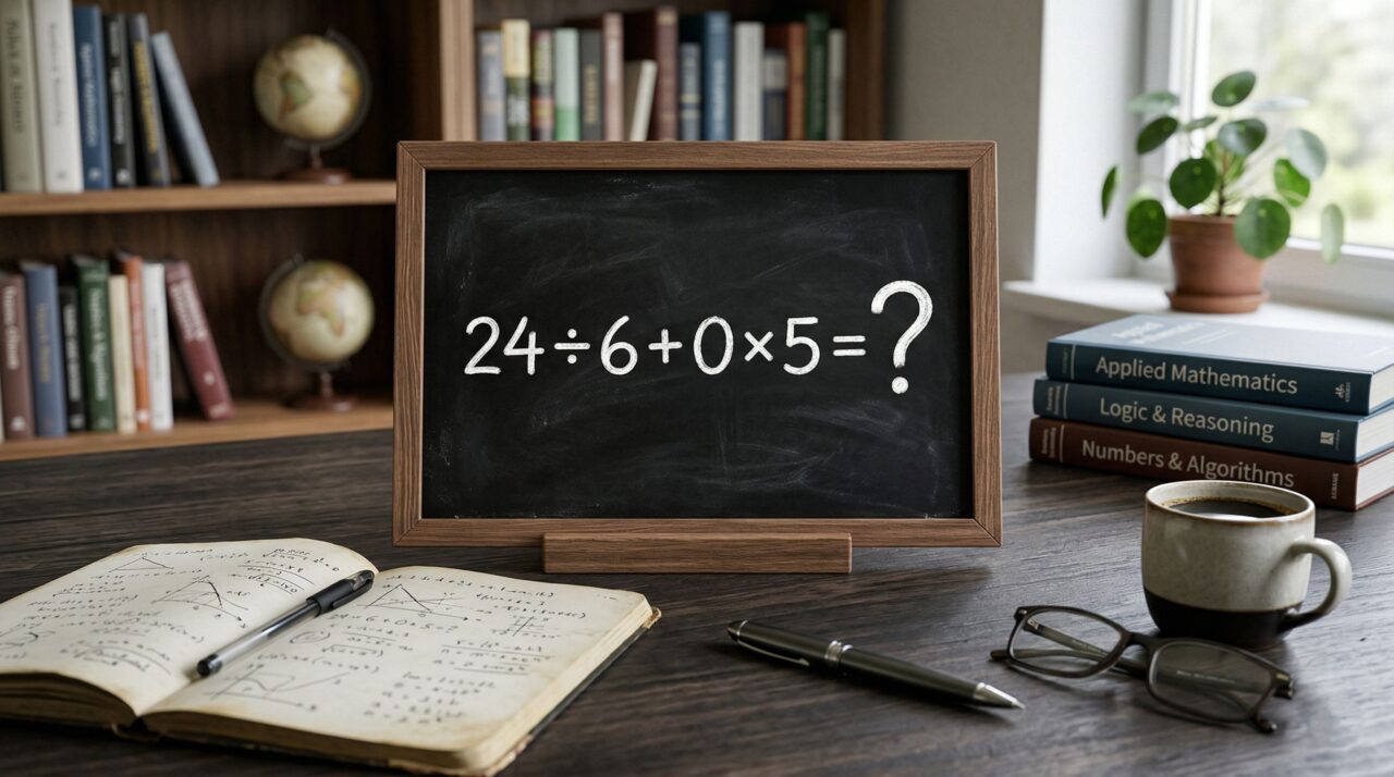 Quanto é 24 ÷ 6 + 0 × 5? Uma conta com zero que confunde até adultos