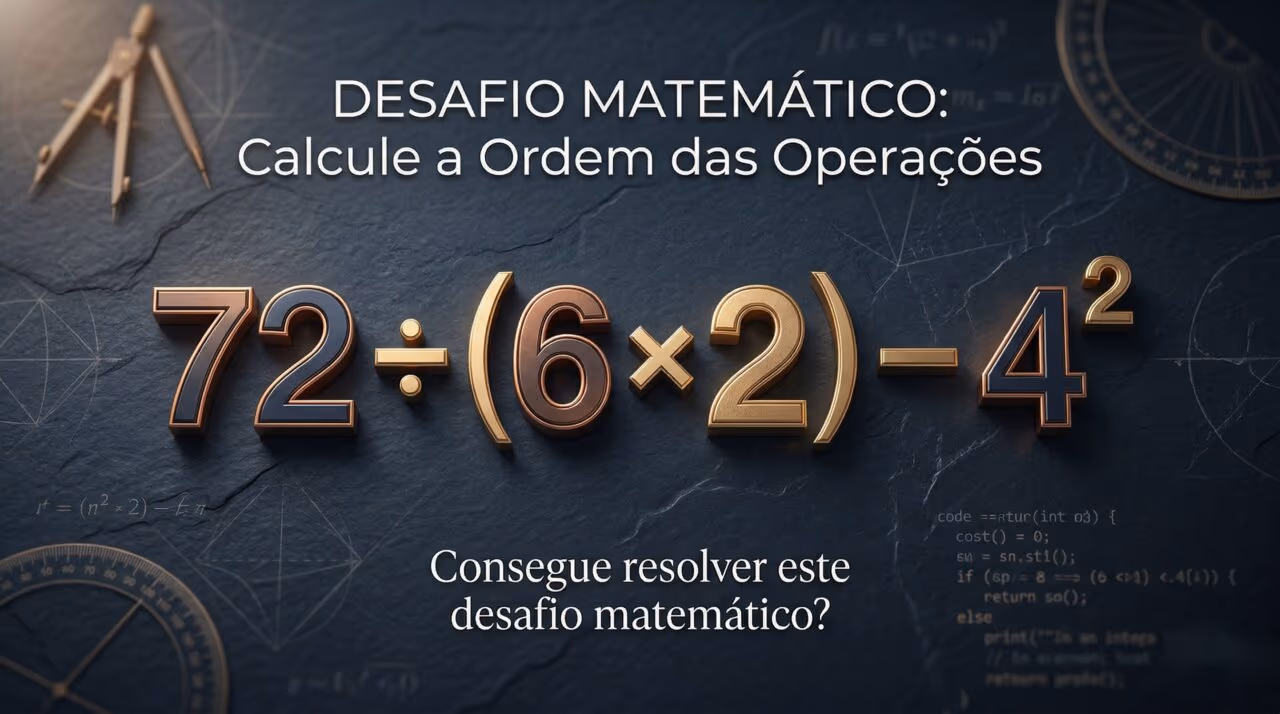 Você tem certeza que sabe fazer 72 ÷ (6 × 2) – 4² sem precisar de calculadora?