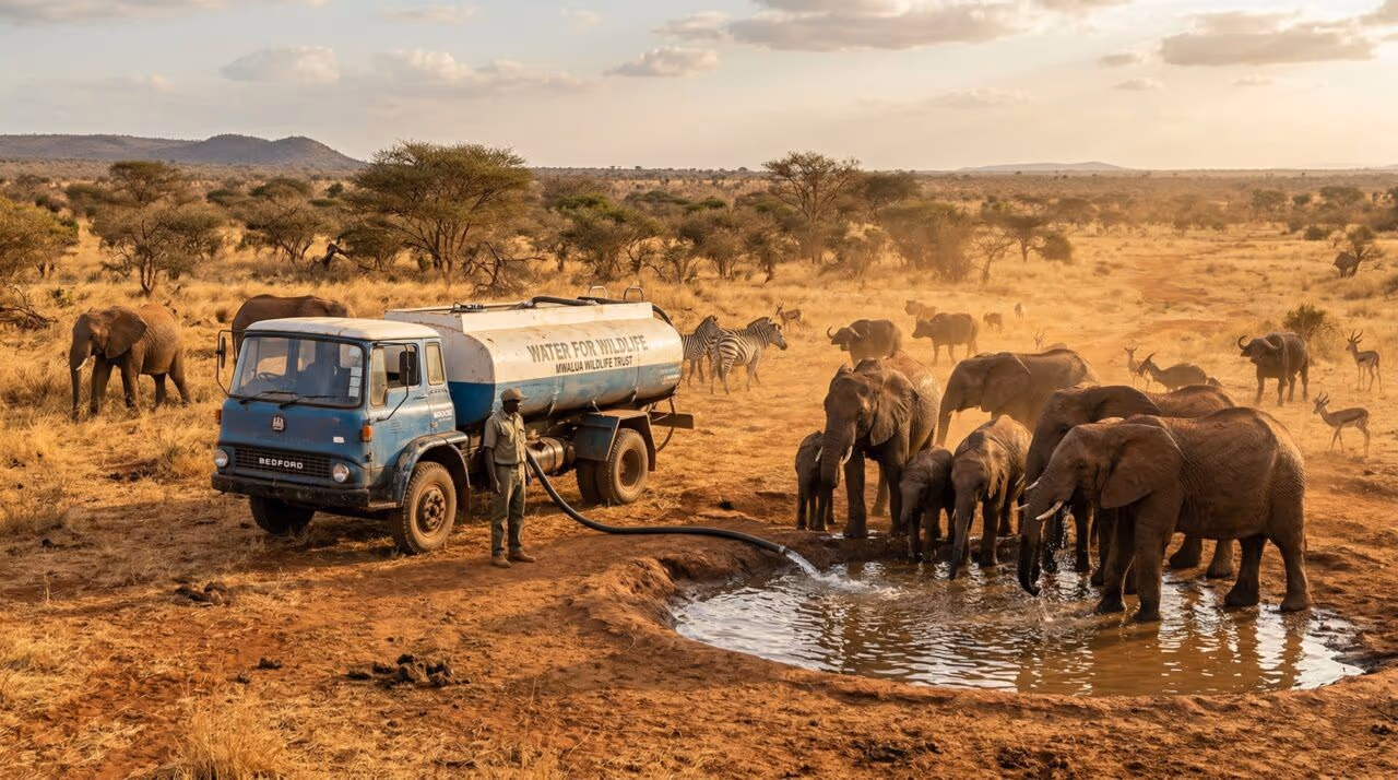 Como um único agricultor salvou a vida de elefantes, zebras e búfalos no Quênia