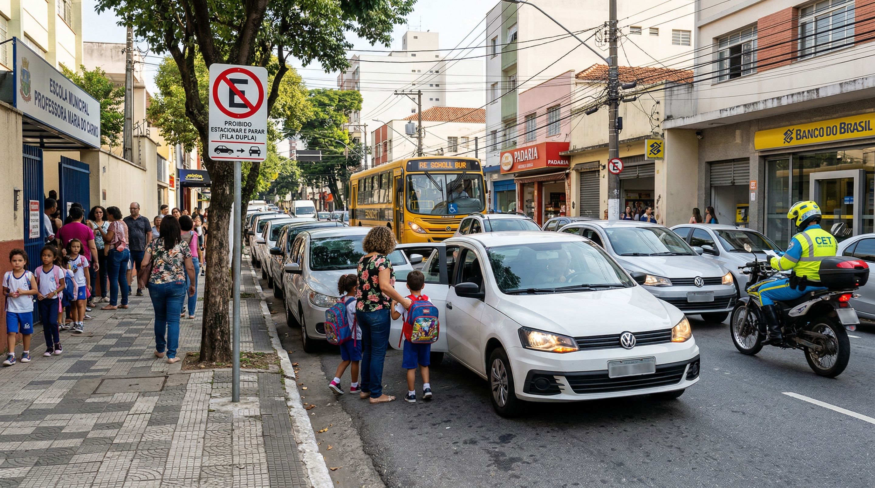 Motoristas que param em fila dupla precisam conhecer os arts. 181 e 182 do CTB