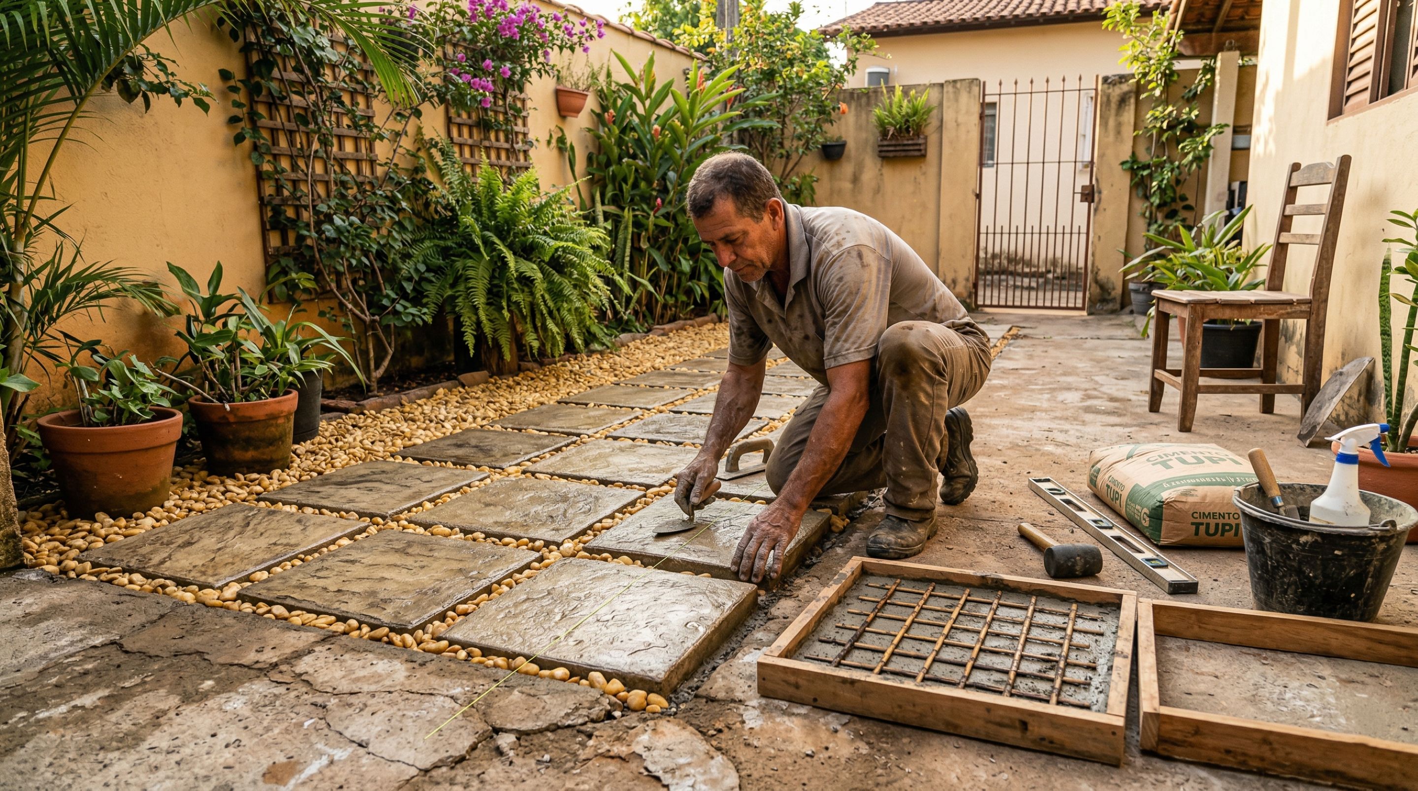 Pedreiro revela truque para transformar quintal com pouco dinheiro e estilo rústico