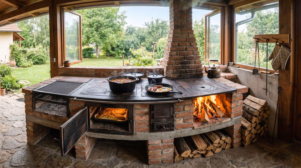 Adeus gás caro: o fogão a lenha grande e multifuncional que une economia, calor e praticidade no dia a dia