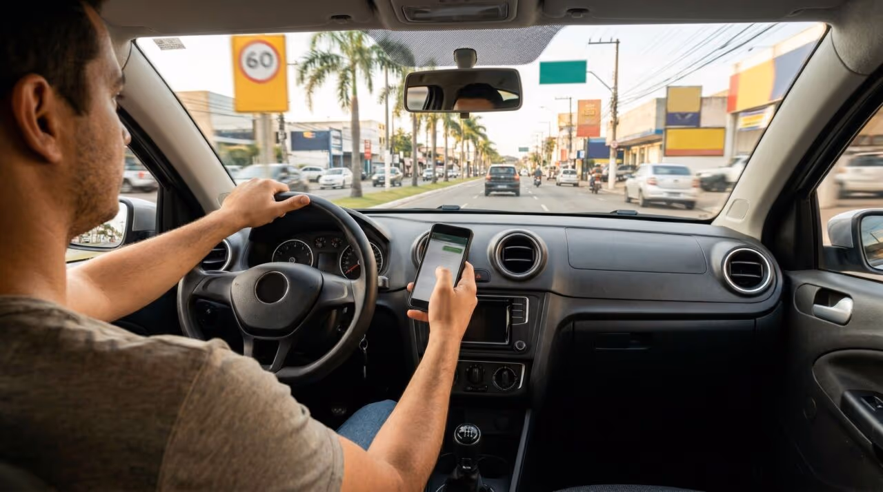 Motoristas que dirigem com apenas uma das mãos no volante precisam conhecer o art. 252 do CTB