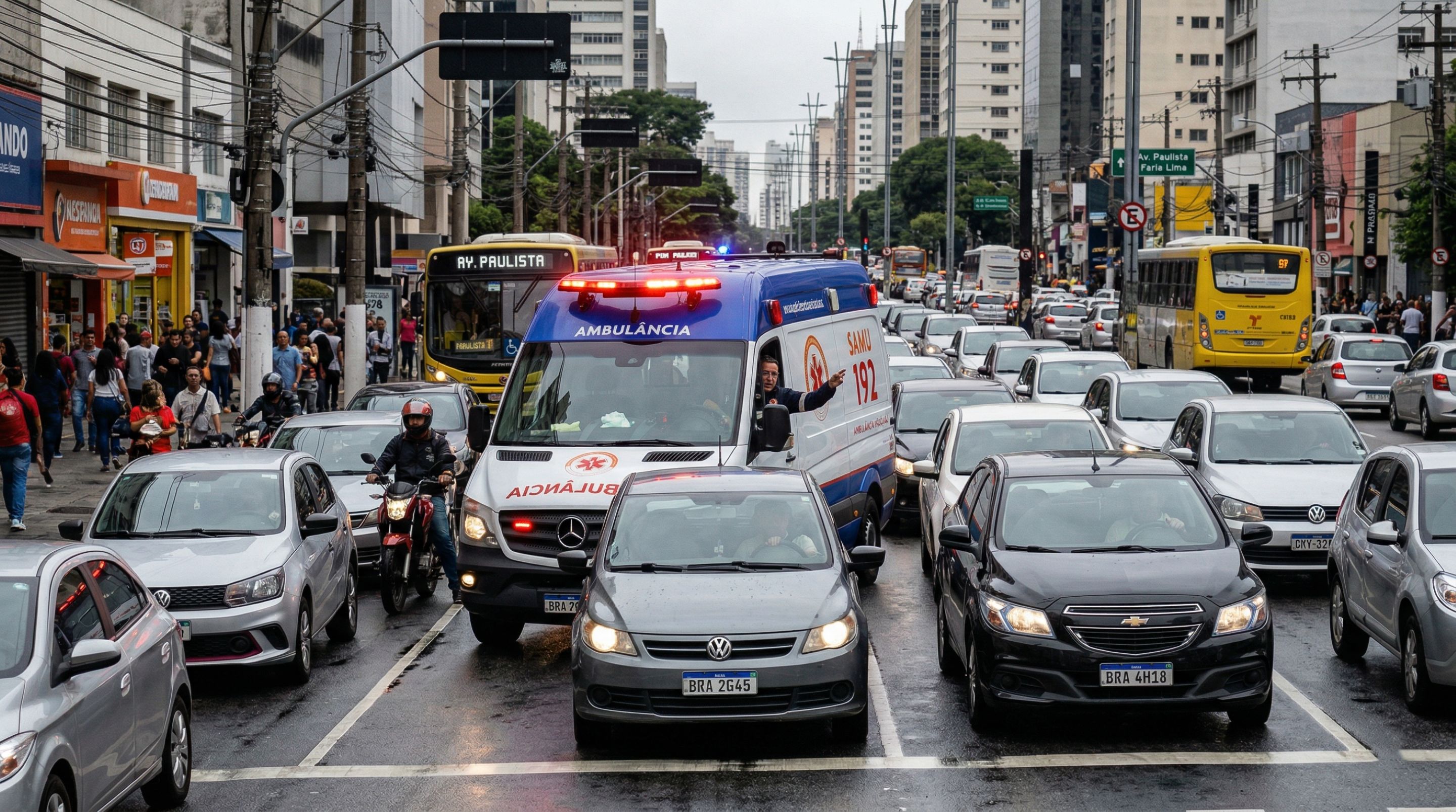 O que diz a lei sobre motoristas que atrapalham a passagem de ambulância no trânsito