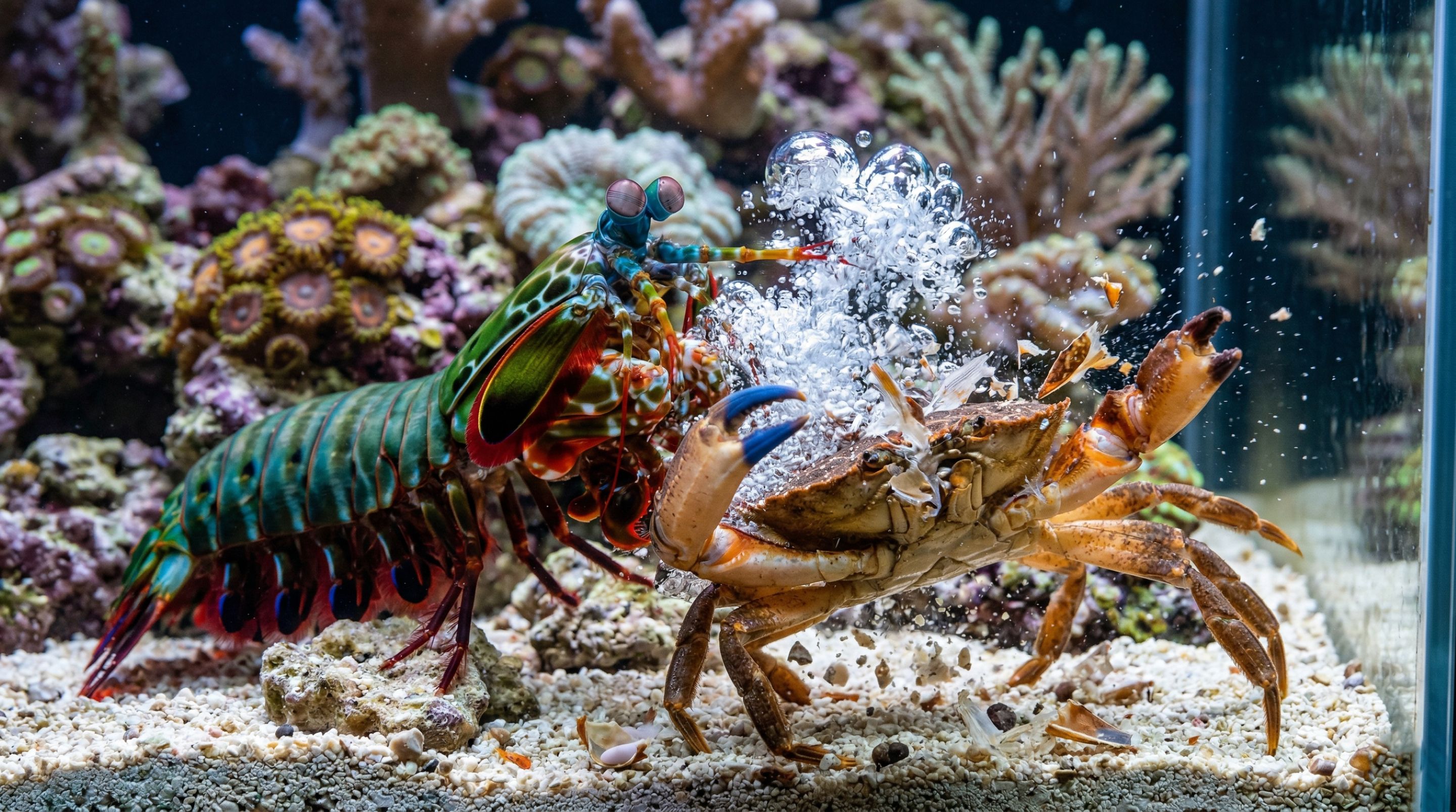 Camarão com o soco mais potente da natureza destrói caranguejo em 0,3 segundos