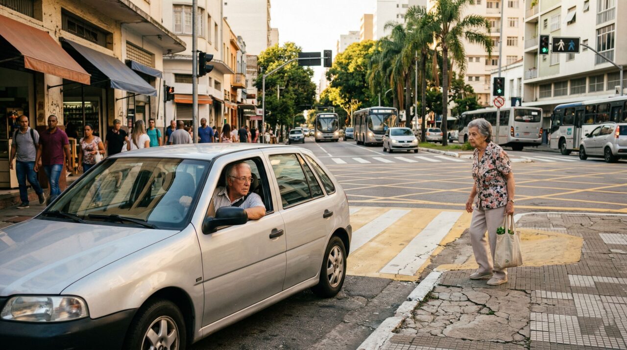 Idosos no trânsito: o que a lei permite, quando a direção preocupa e por que andar a pé também exige cuidado