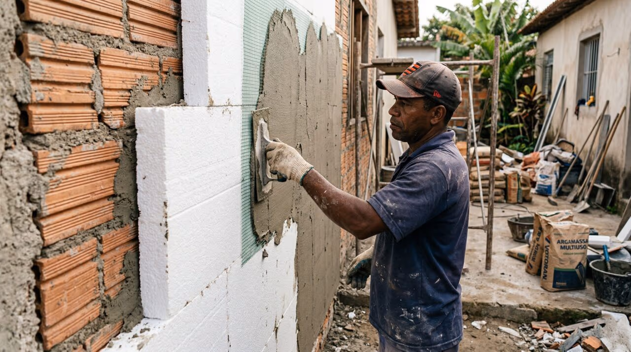 Reboco com isopor: a solução prática que deixa a parede mais fresca e ainda acelera a reforma