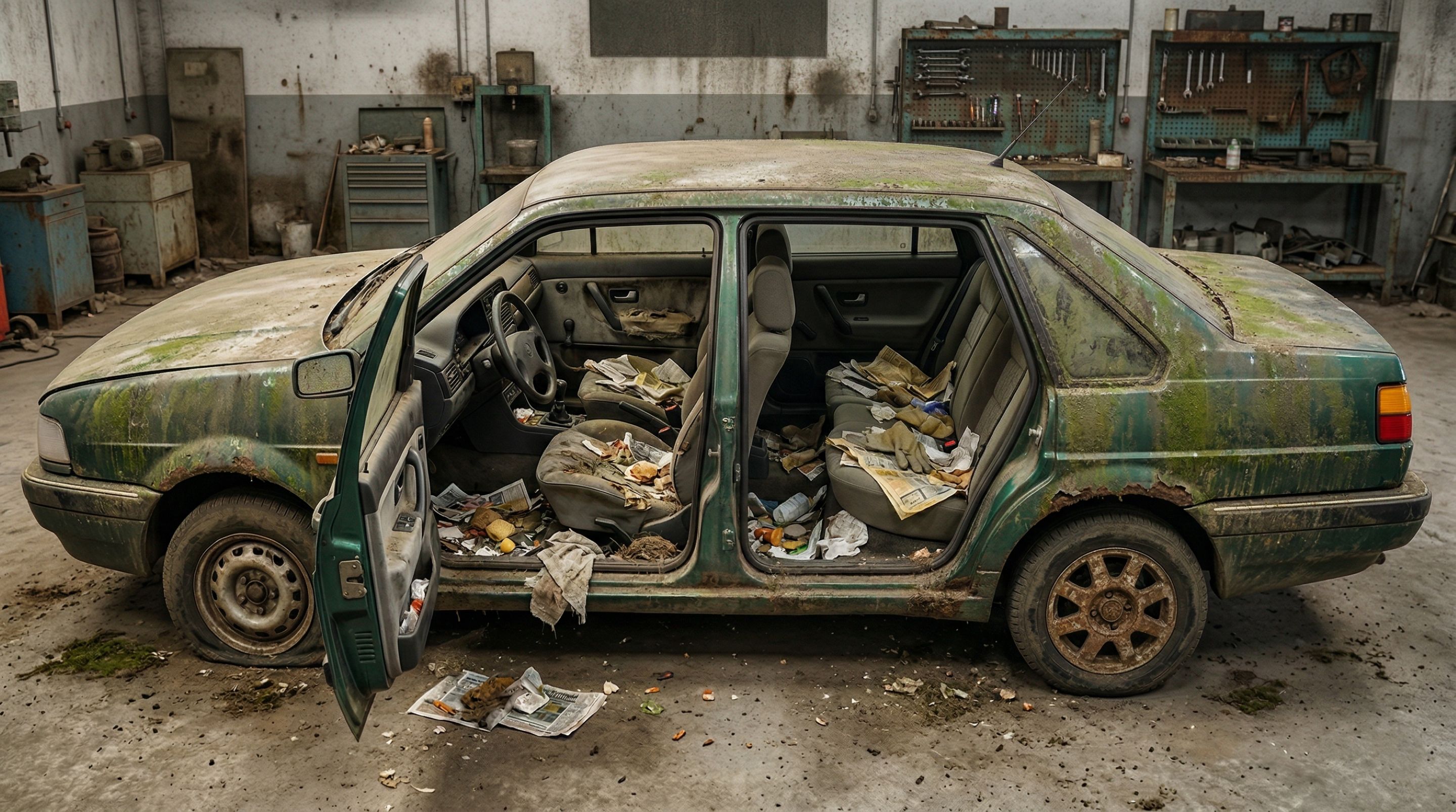 Abandonado por 15 anos, este Volkswagen Santana prova como uma limpeza extrema pode mudar um carro desacreditado