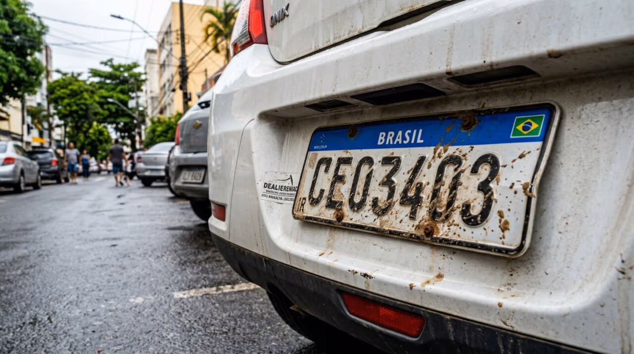 Motoristas que andam com a placa assim certamente não conhecem o art. 230 do CTB