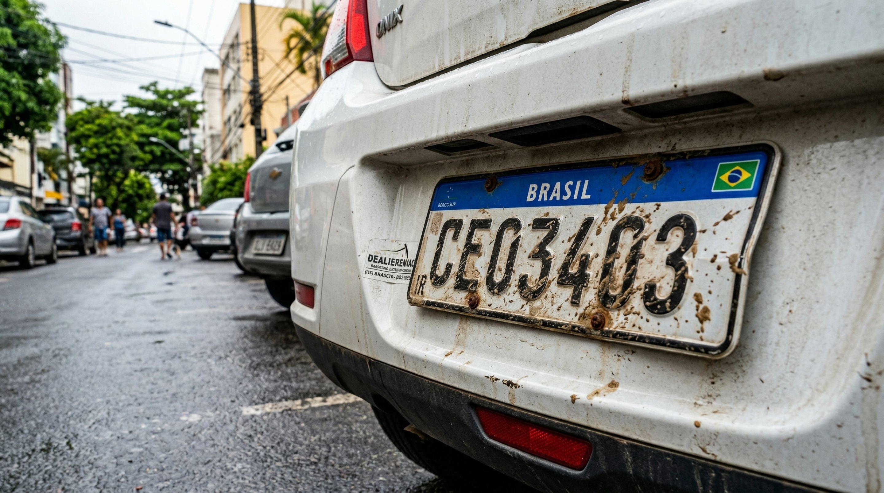 Motoristas que andam com a placa assim certamente não conhecem o art. 230 do CTB