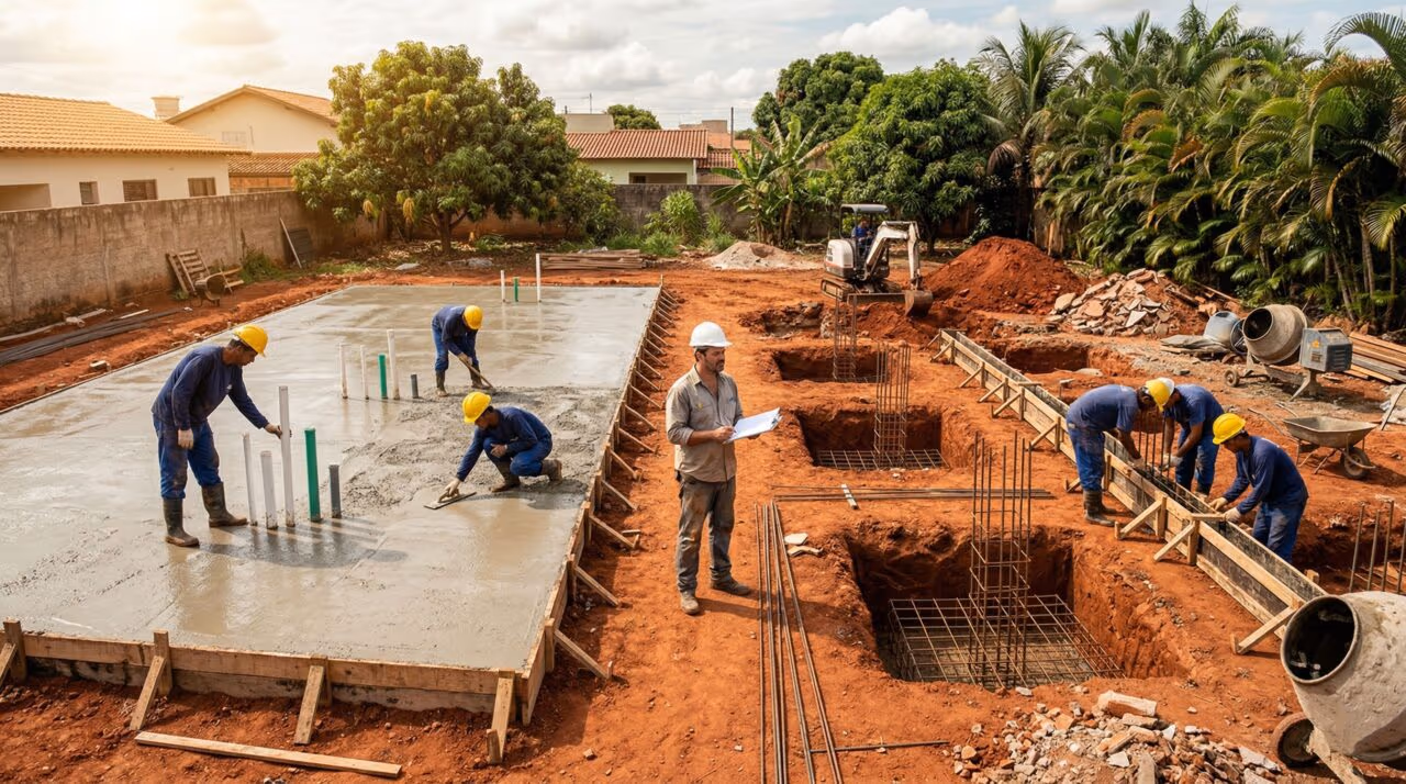Fundação com radier x sapata: a comparação lado a lado mostra onde a obra ganha velocidade e onde perde controle