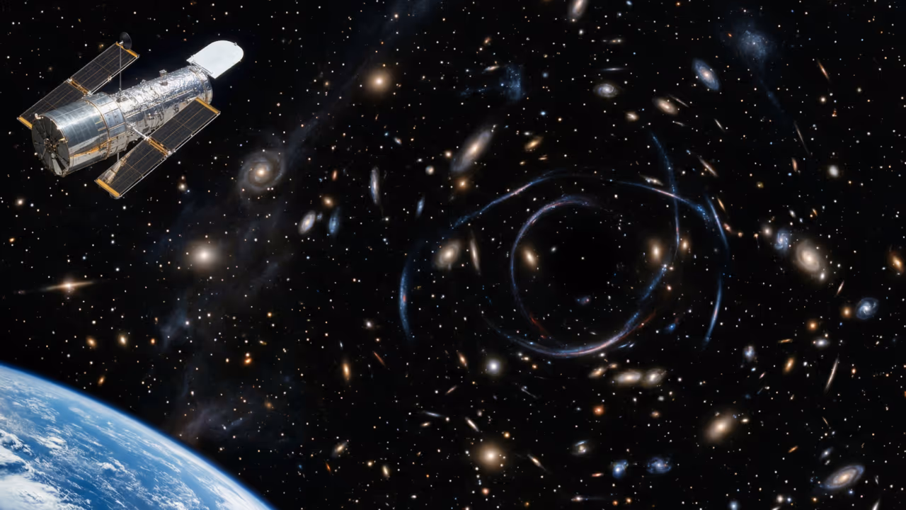 Hubble encontrou uma galáxia tão escura que ela parece feita quase só de matéria escura