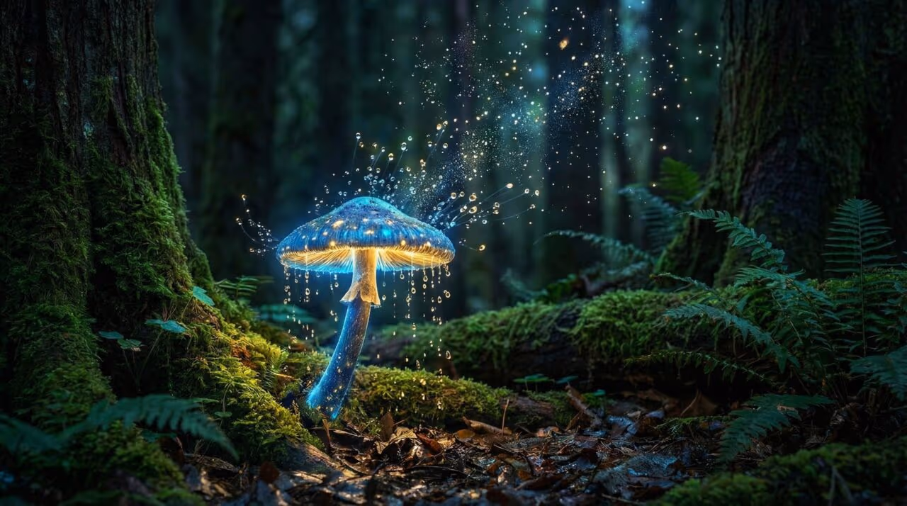 Isso não é chuva fresca nem orvalho! Este cogumelo poliporoso da faixa vermelha do norte está espremendo líquido raro