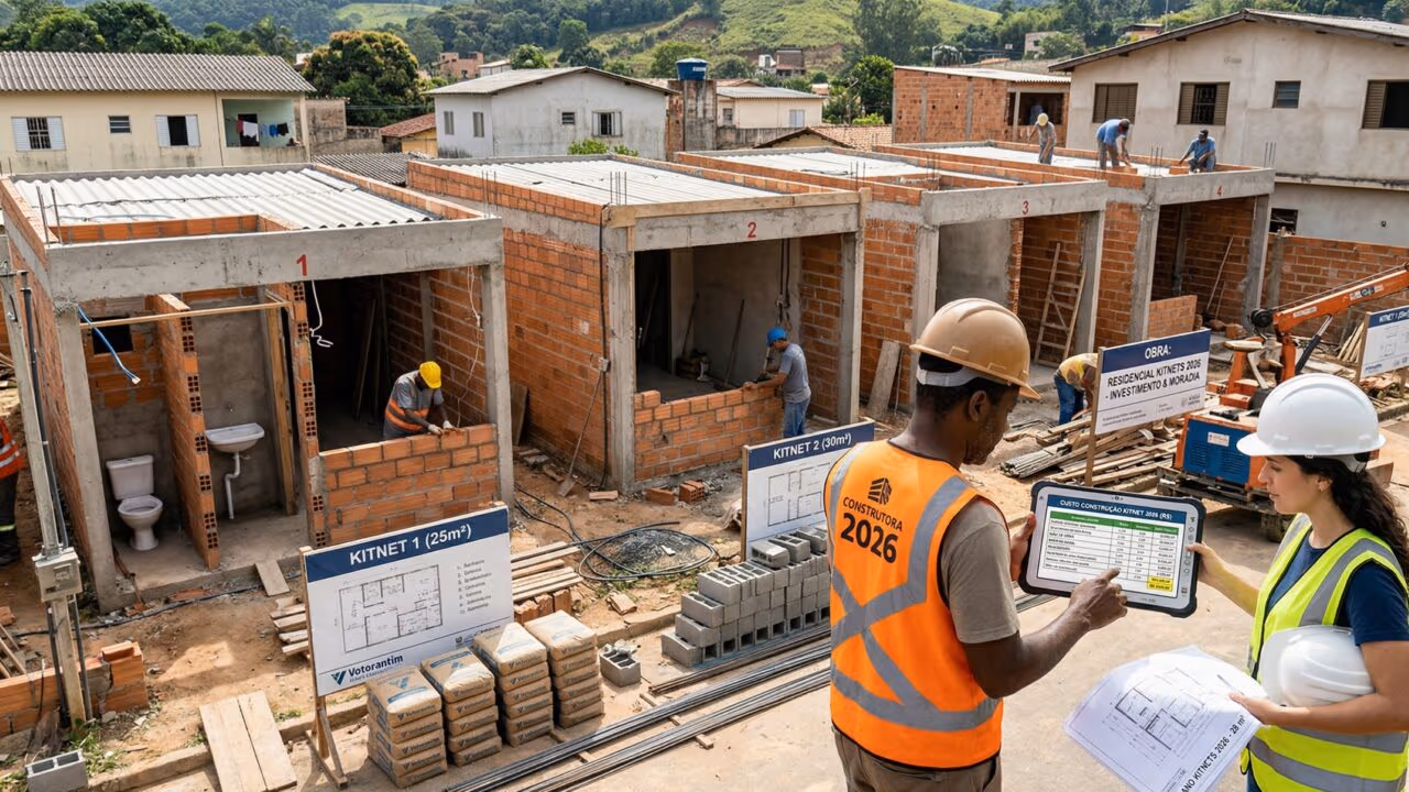 Quanto custa construir uma kitnet em 2026? O valor muda muito com banheiro e acabamento