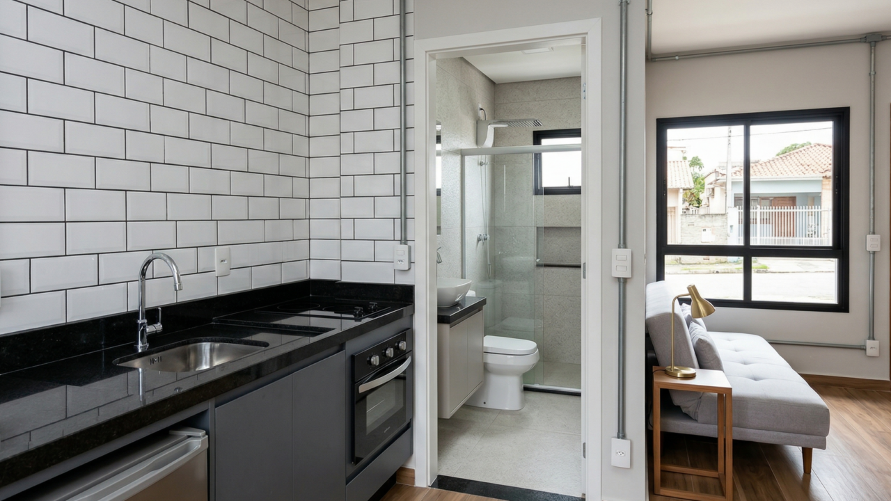 Quanto custa construir uma kitnet em 2026? O valor muda muito com banheiro e acabamento