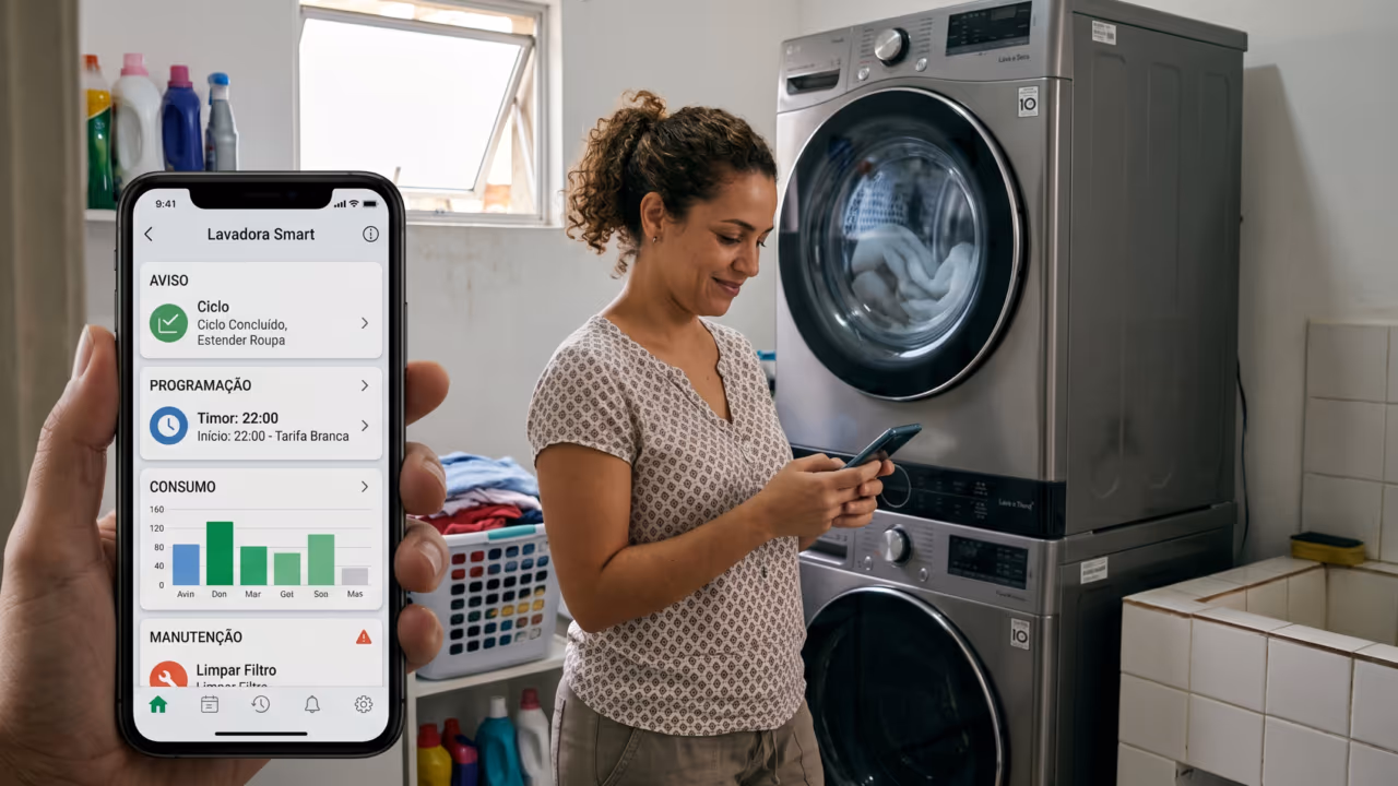 Lavadora e secadora conectadas realmente ajudam no dia a dia ou o app vira só enfeite?