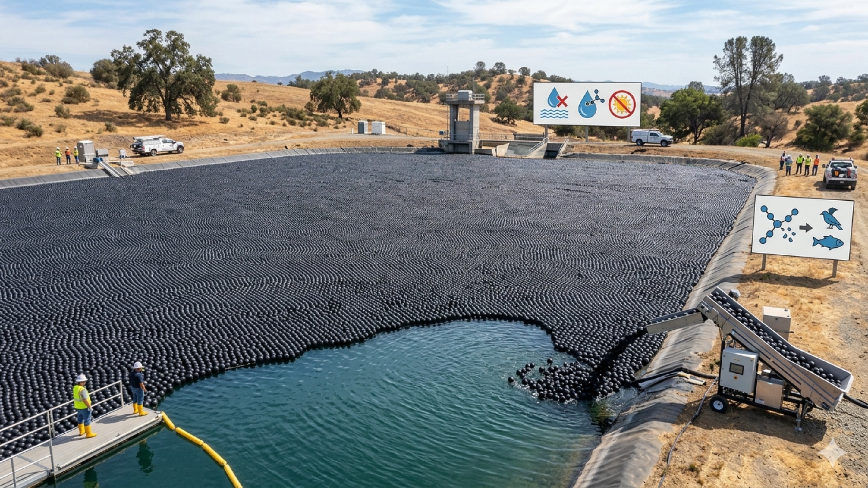 Mais de 90 milhões de bolas foram jogadas em um lago de Los Angeles, por um motivo inusitado