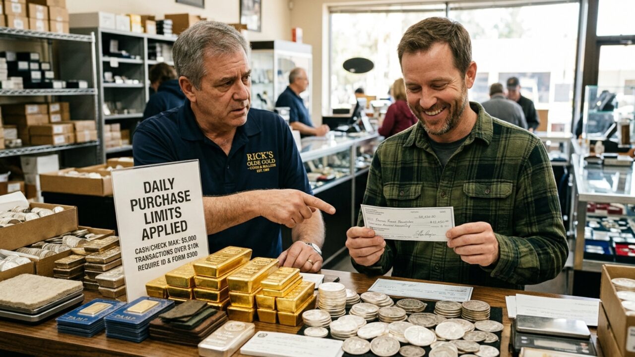Lojas de moedas começam a limitar a compra de metais preciosos devido ao excesso de prata e ouro circulando no mercado