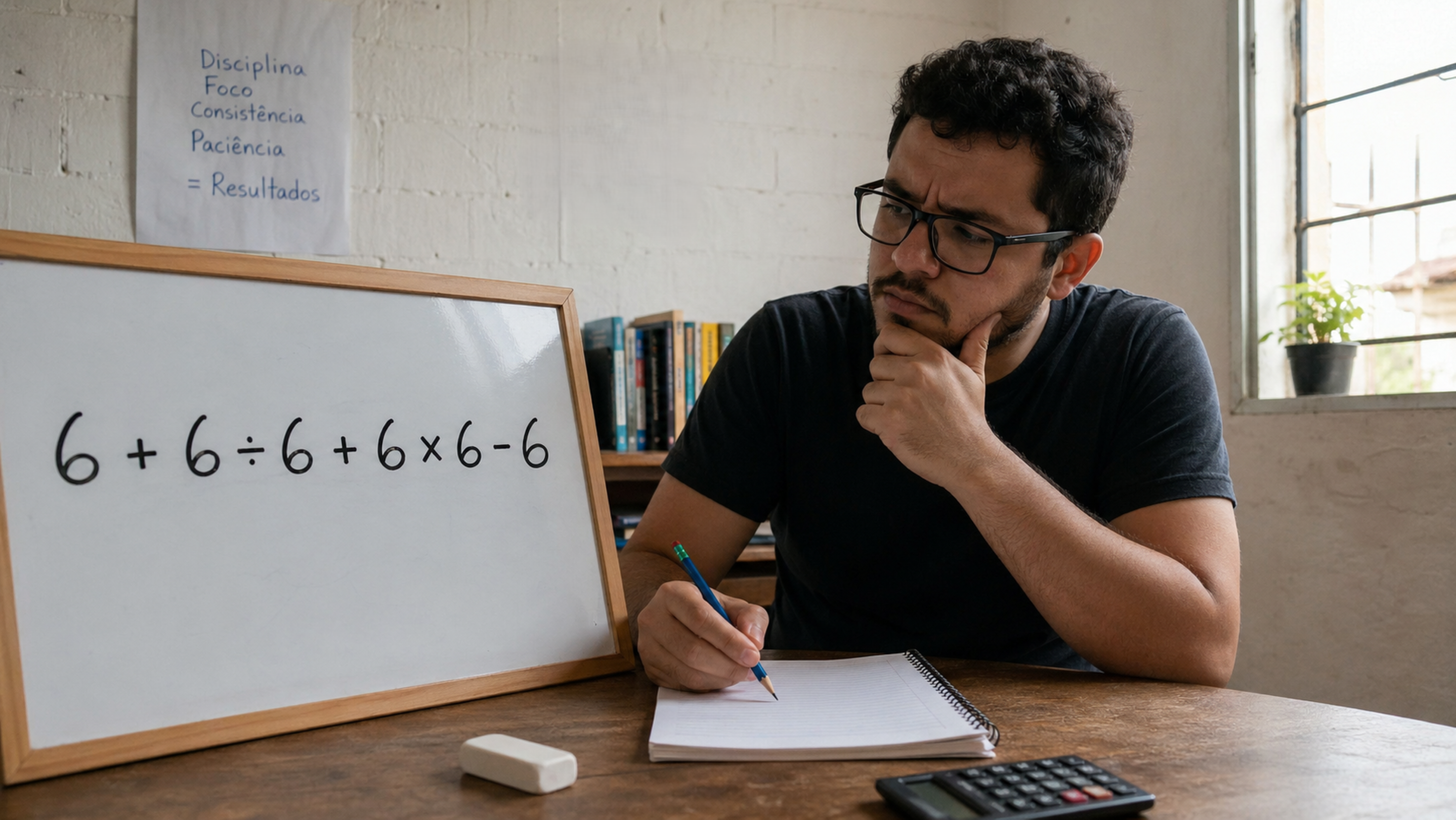 Quanto dá 6 + 6 ÷ 6 + 6 × 6 – 6? A resposta confunde quem ignora a regra básica