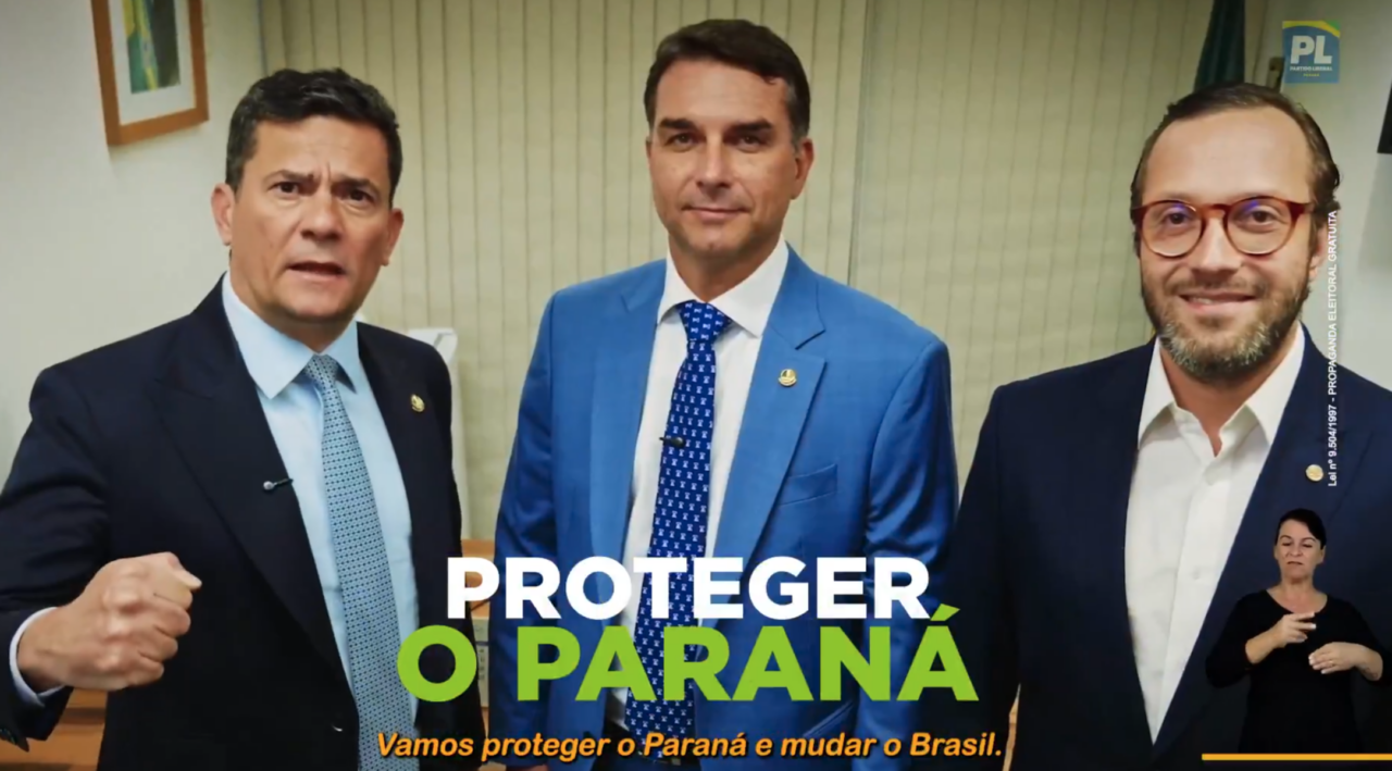 Moro e Flávio Bolsonaro se unem em vídeo do PL