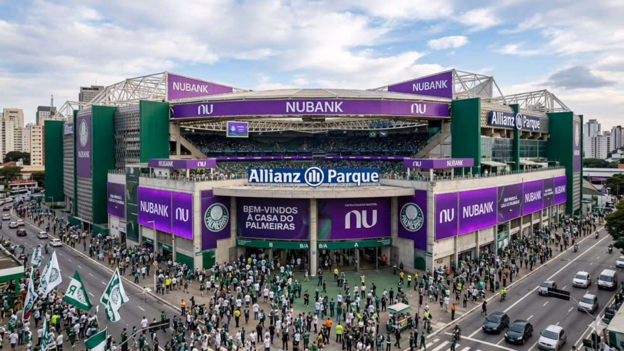 Nubank fecha com WTorre e torcida vai escolher novo nome da arena do Palmeiras