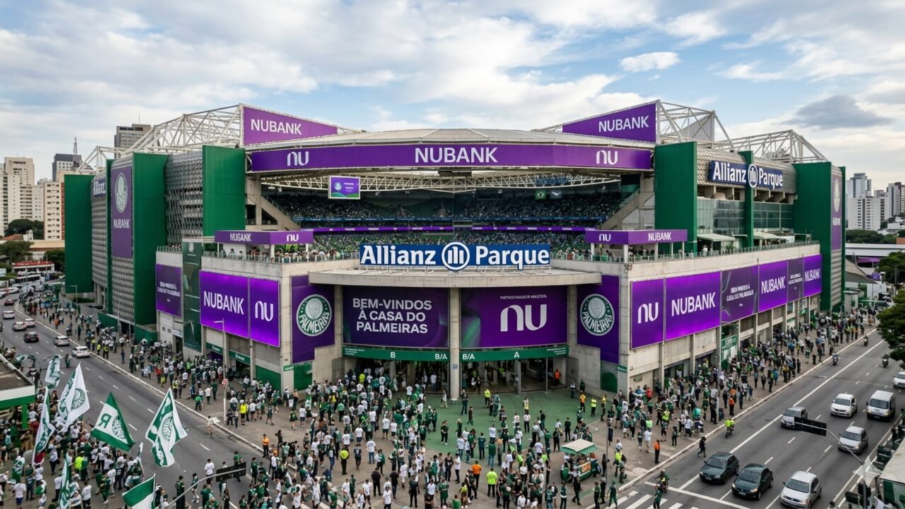 Nubank fecha com WTorre e torcida vai escolher novo nome da arena do Palmeiras