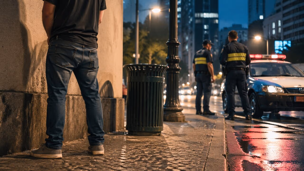 O que diz a lei sobre urinar em via pública mesmo que a pessoa esteja muito apertada?