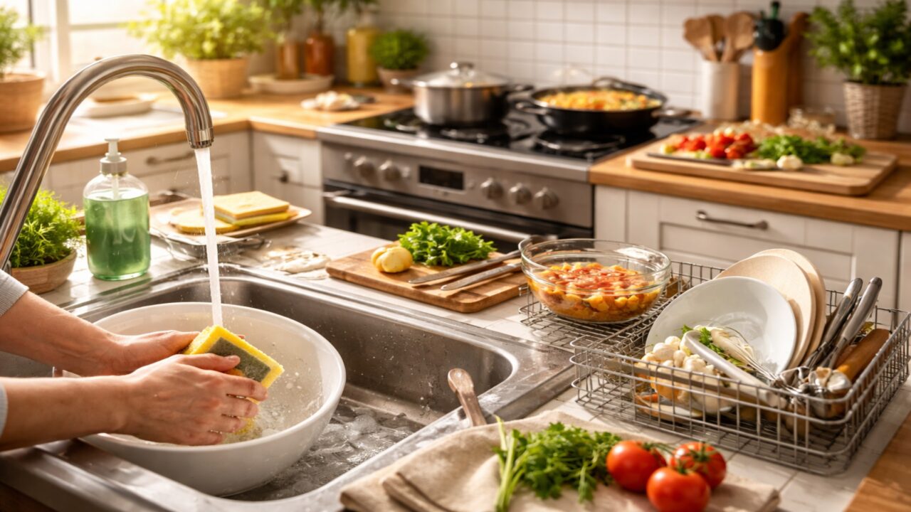 O que significa quando uma pessoa lava a louça enquanto cozinha, segundo a psicologia