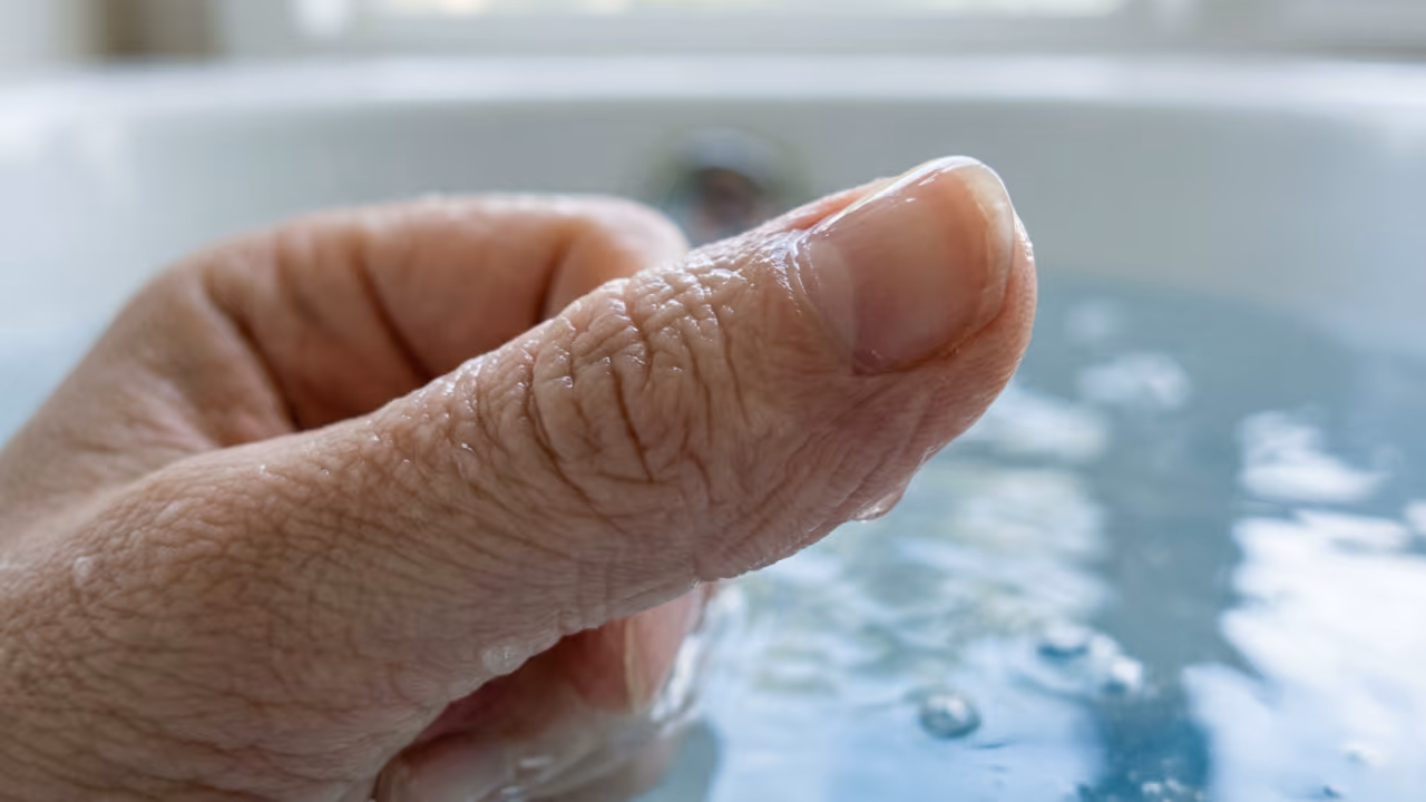 Por que a pele enruga na água e o que isso revela sobre o corpo