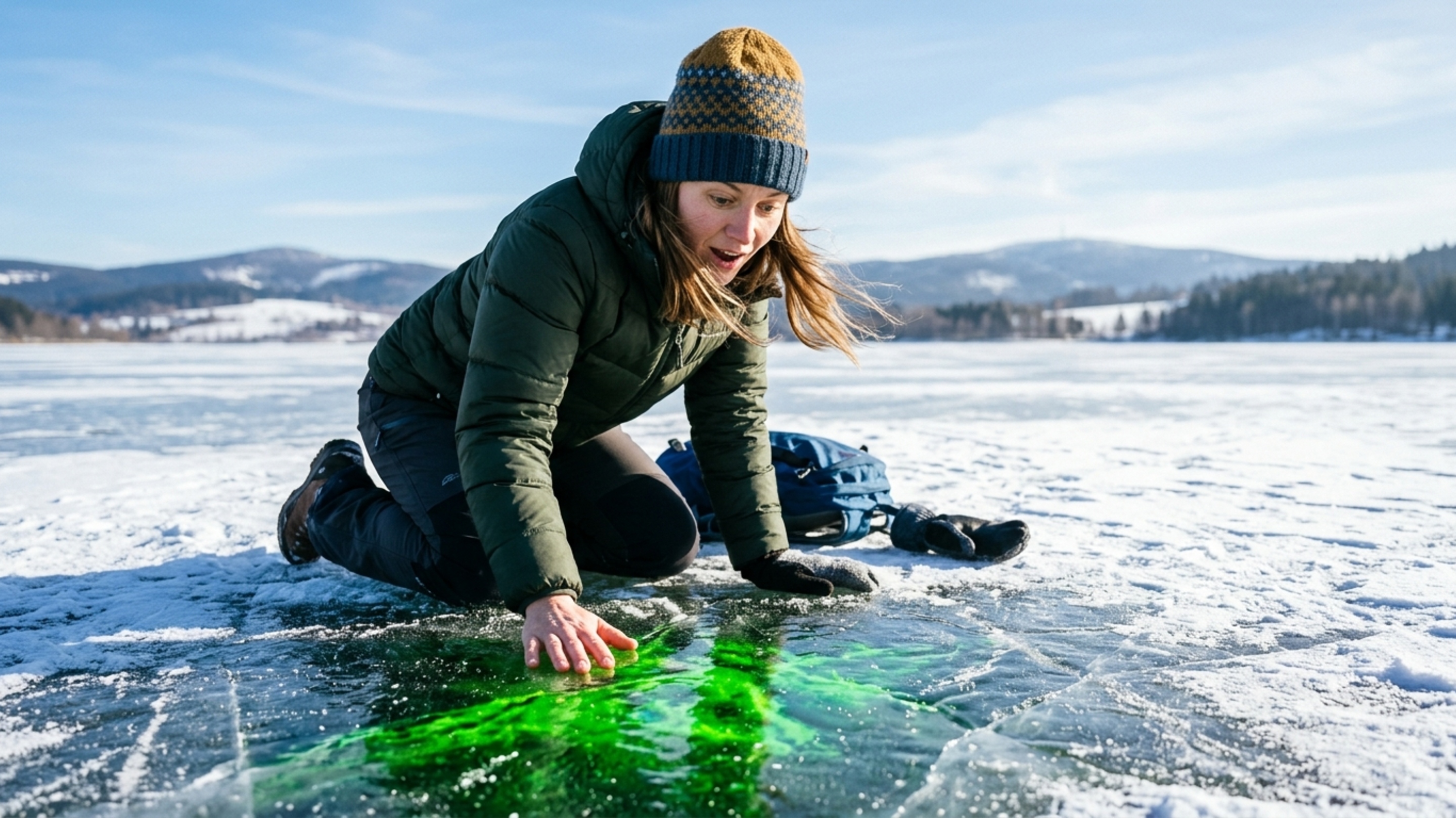Cientistas finalmente desvendam o mistério do gelo verde que tomou conta de uma famosa barragem durante o inverno