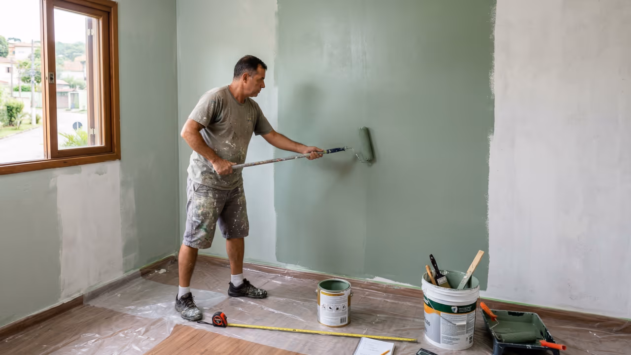 Como calcular a quantidade de tinta necessária para pintar uma parede de 20 m² sem desperdício