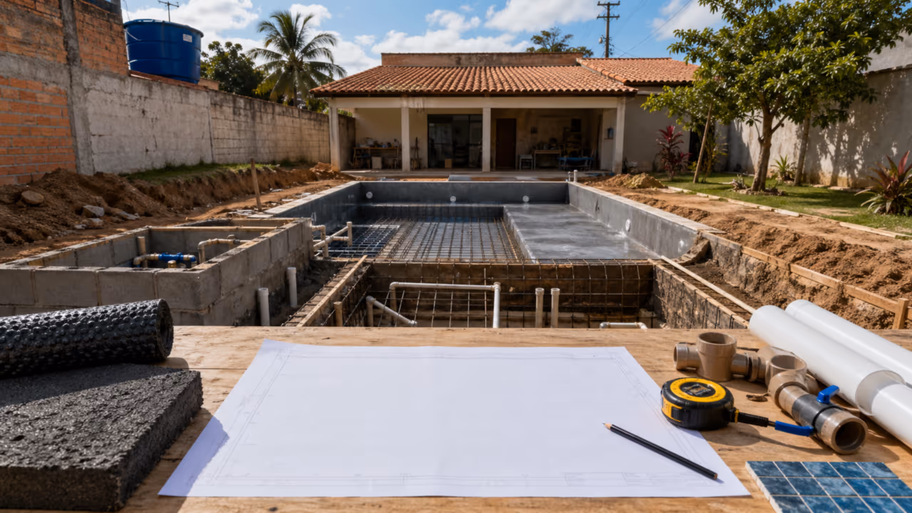 Piscina em casa parece sonho, mas exige mais planejamento do que muita gente imagina