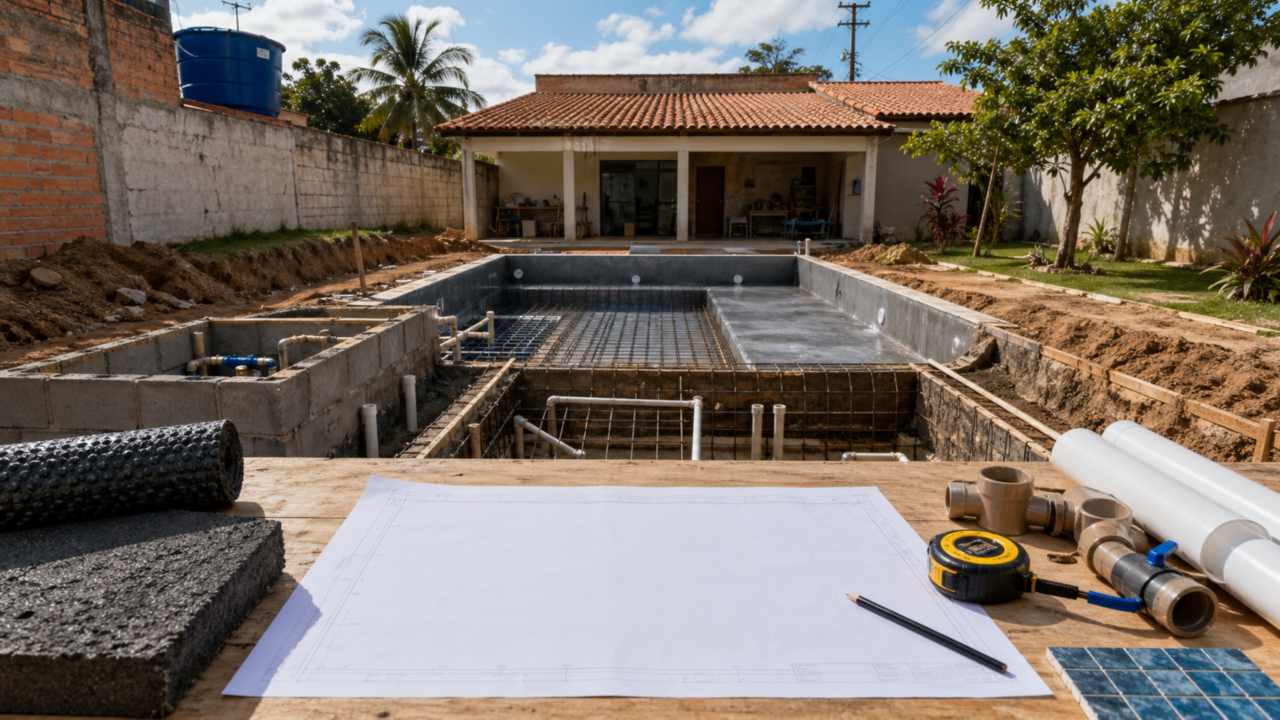 Piscina em casa parece sonho, mas exige mais planejamento do que muita gente imagina