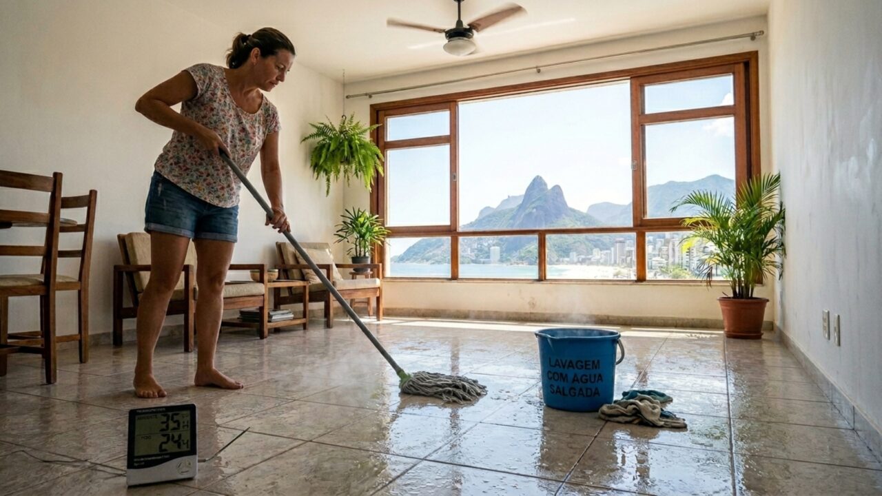 Misturar sal na água de lavar o piso não é só simpatia e tem uma função prática que muda a sensação térmica da casa