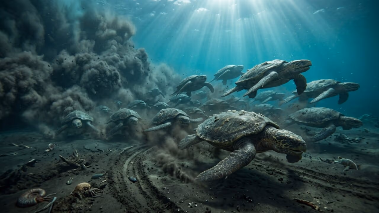 Cientistas encontram na Itália rastros de uma impressionante fuga em massa de tartarugas marinhas há 80 milhões de anos
